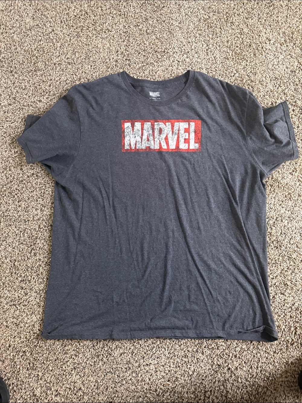 Marvel Charcoal Graphic Tee with Red Box Logo